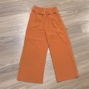 Rust orange wide leg pants